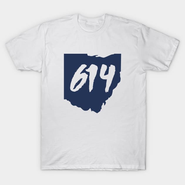 Columbus Ohio 614 Area Code T-Shirt by crackstudiodsgn